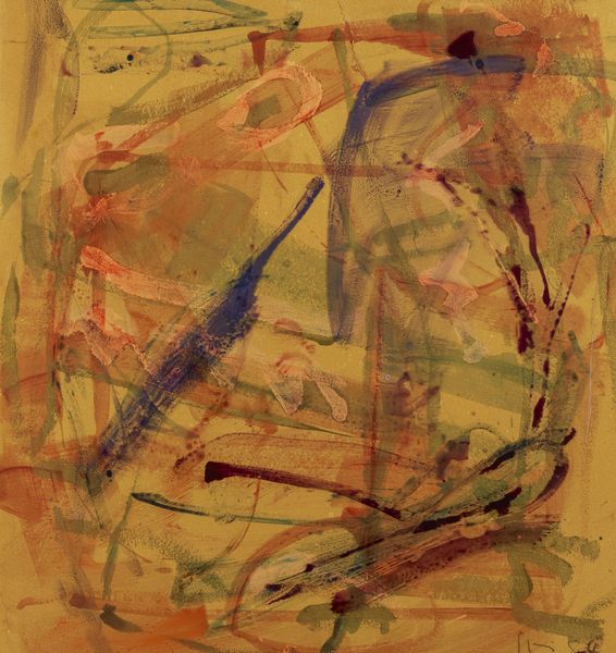 Abstract painting on brown packaging paper, Imi Knoebel, Sammlung Goetz, Munich