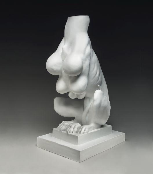  Headless animal as a white porcelain sculpture